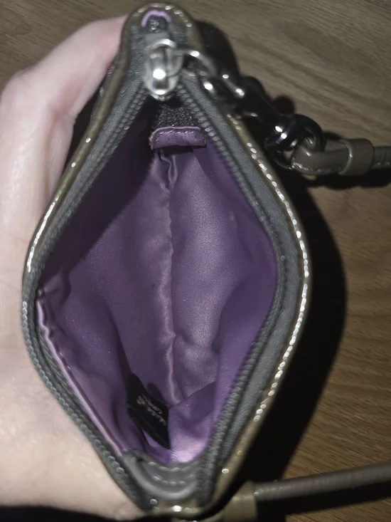 Coach Metallic Silver and Black Leopard Wristlet - Picture 3 of 3